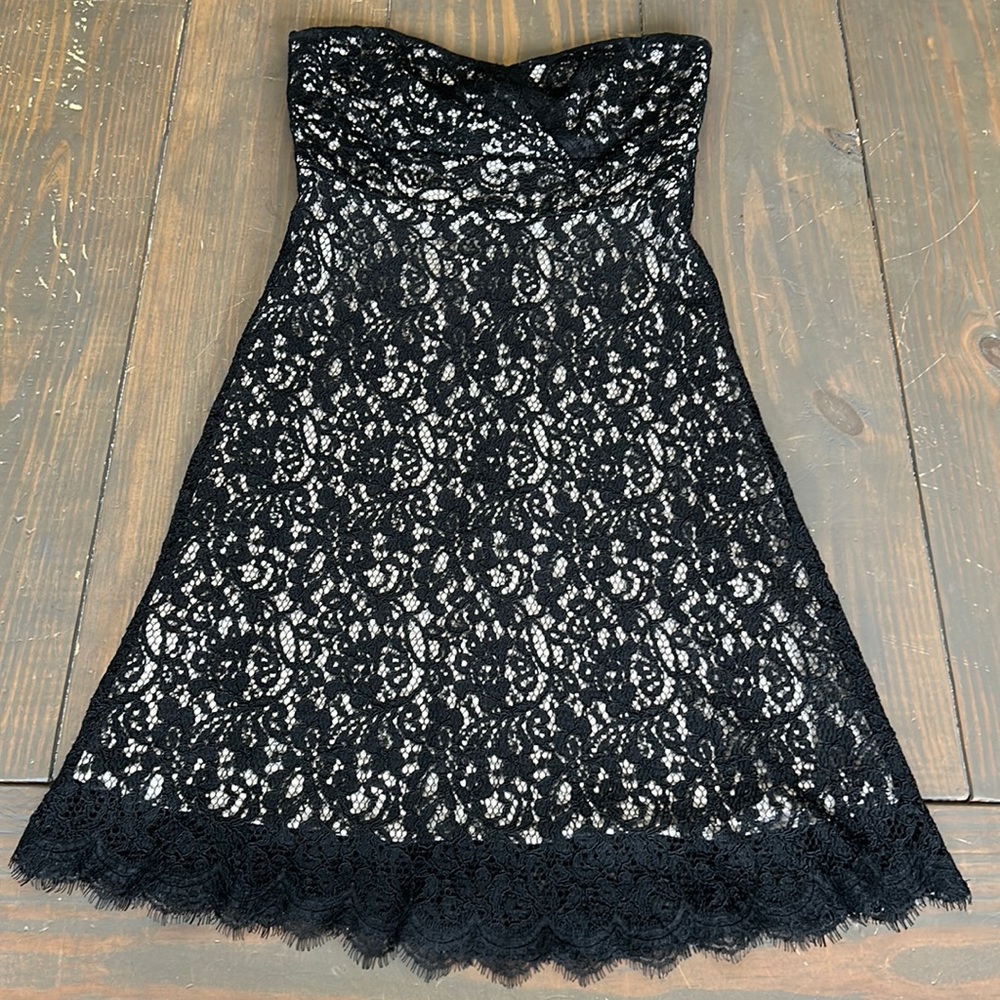 White House Black Market lace strapless dress